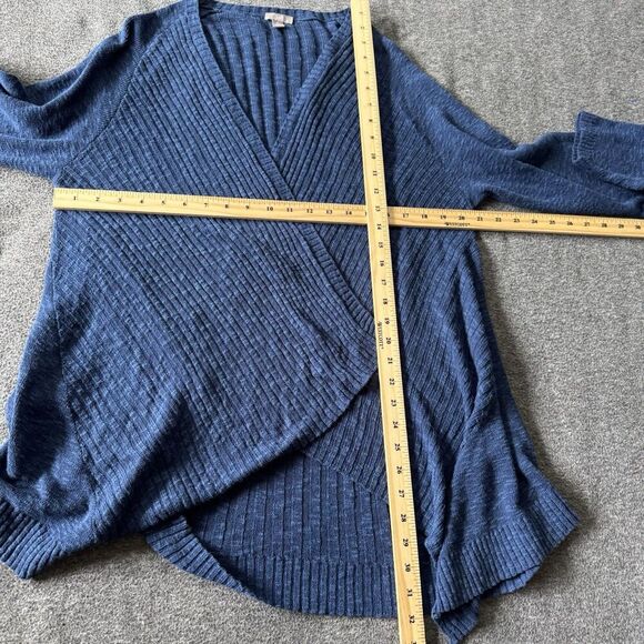 J. Jill Women's Blue Open Front Linen Blend Knit Cardigan Womens XL Tall - Picture 7 of 7